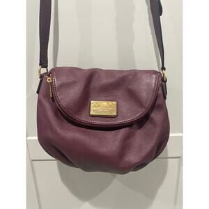 Marc Jacobs Classic Q Leather Crossbody Bag PLUM Color